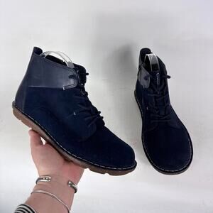 Clarks Tamitha Key Ankle Boots Women's 9 Blue Black Lace-Up Round Toe Comfort